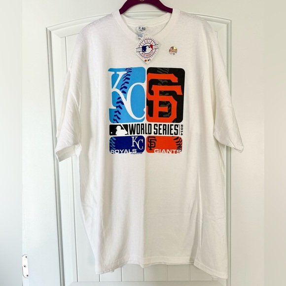 New W Tags World Series SF Giants & KC Royals MLB 2XL T-Shirt - Picture 2 of 4